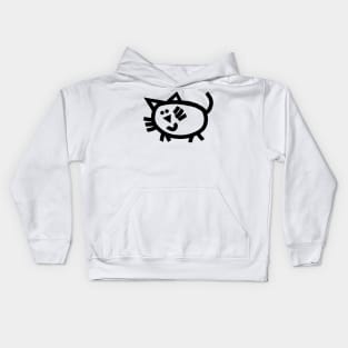 Cute Kitty Cat in Black Kids Hoodie